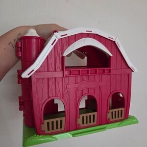 Red and White Kids Toy Barn Playset - Brand Unspecified
